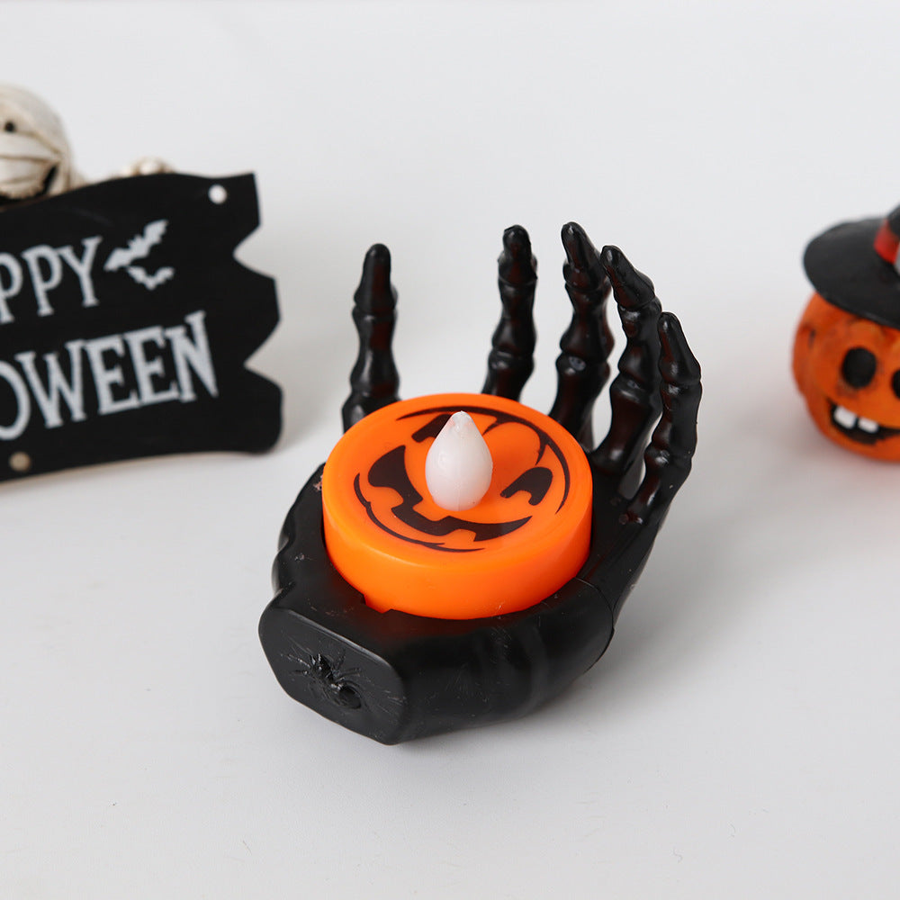 Halloween LED Palm Candle Lamp – Spooky Small Night Light for Home & Party Decoration