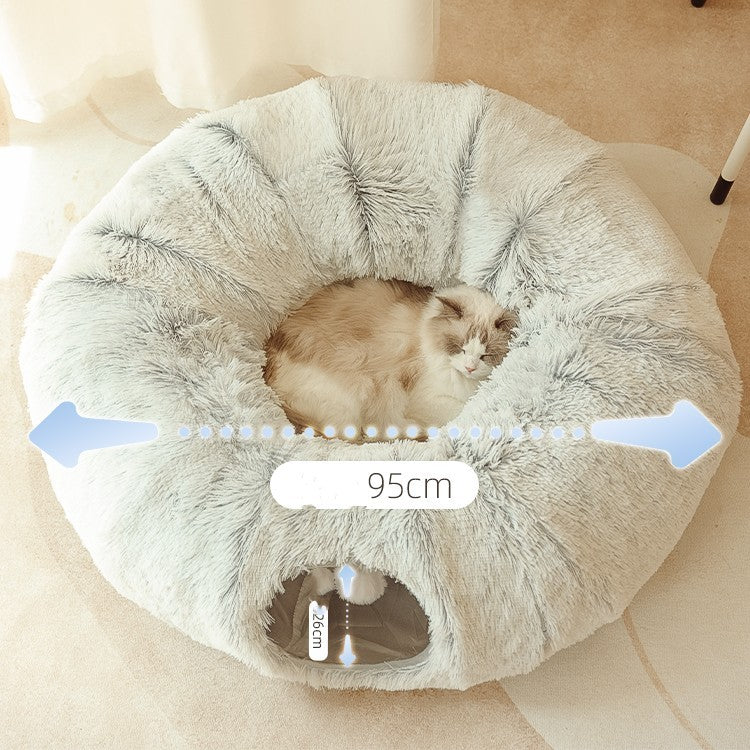 Tunnel Plush Cat Nest – The Perfect Cozy Hideaway for Your Feline Friend