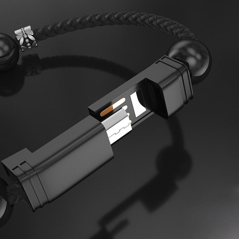 Bracelet-Type Data Cable – Stylish Portable Leather Charging Cable