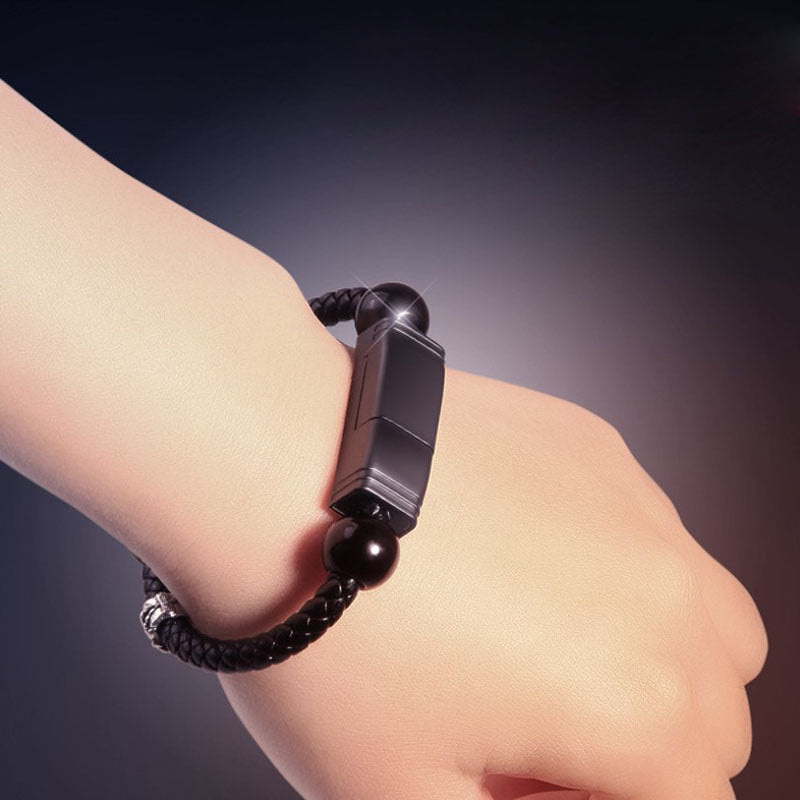 Bracelet-Type Data Cable – Stylish Portable Leather Charging Cable