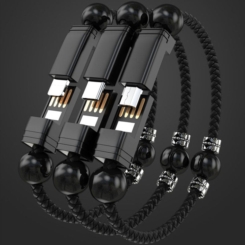 Bracelet-Type Data Cable – Stylish Portable Leather Charging Cable