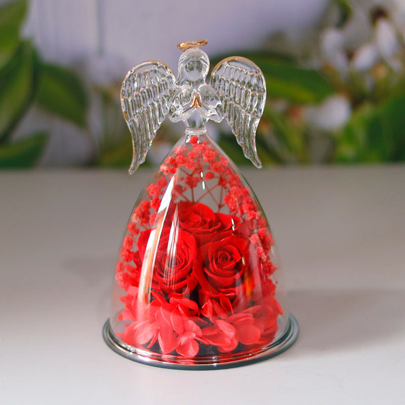 Eternal Flower Gift Box with Angel Glass Cover – A Unique and Elegant Keepsake