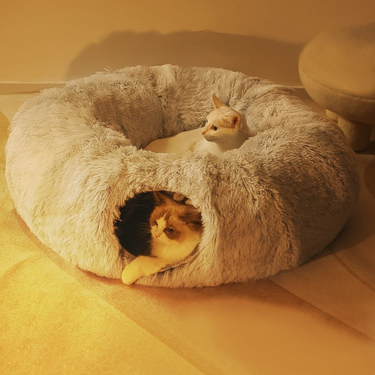 Tunnel Plush Cat Nest – The Perfect Cozy Hideaway for Your Feline Friend