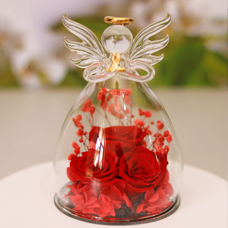 Eternal Flower Gift Box with Angel Glass Cover – A Unique and Elegant Keepsake