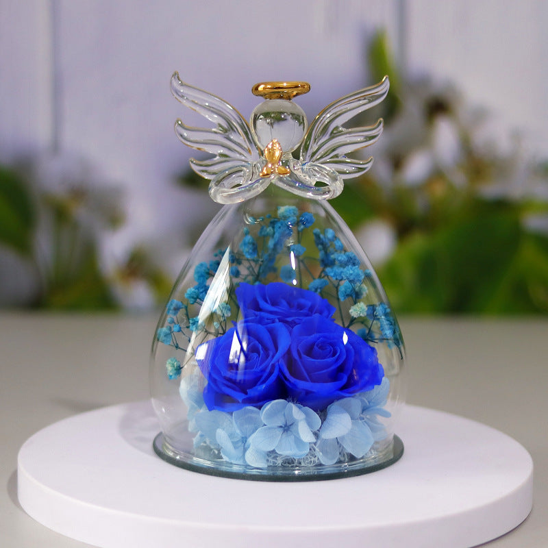 Eternal Flower Gift Box with Angel Glass Cover – A Unique and Elegant Keepsake