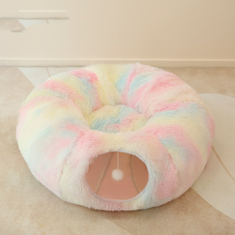 Tunnel Plush Cat Nest – The Perfect Cozy Hideaway for Your Feline Friend