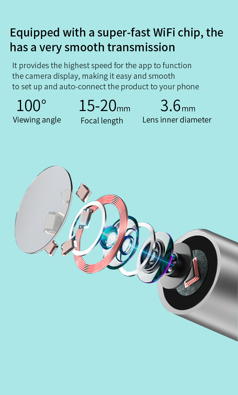 NE3 Ear Cleaning Kit with Camera and LED - Wireless Ear Wax Removal for iPhone