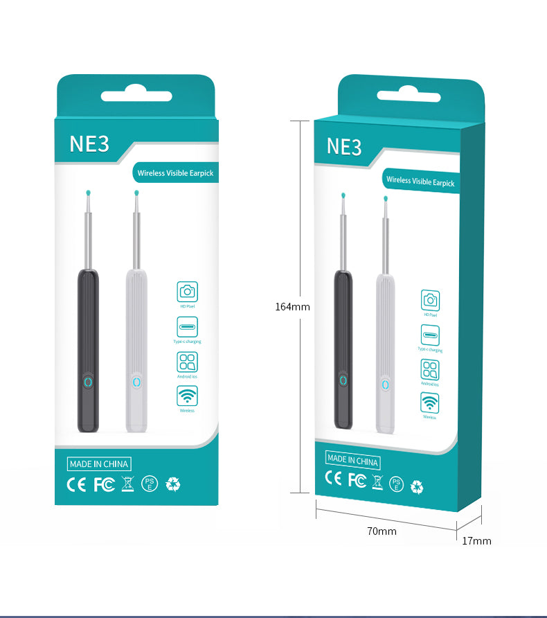 NE3 Ear Cleaning Kit with Camera and LED - Wireless Ear Wax Removal for iPhone