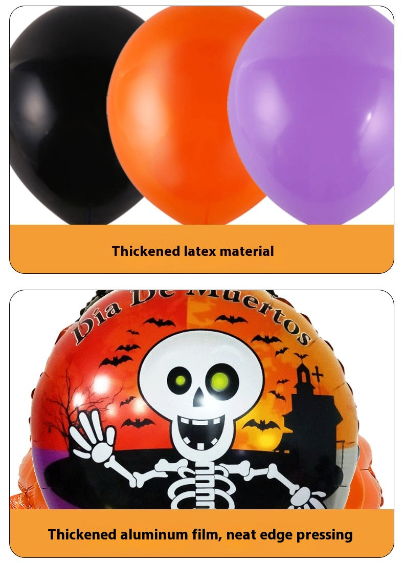 Halloween Hanging Flag & Balloon Set – Spooky Party Decoration Supplies with colorful balloons and festive designs.
