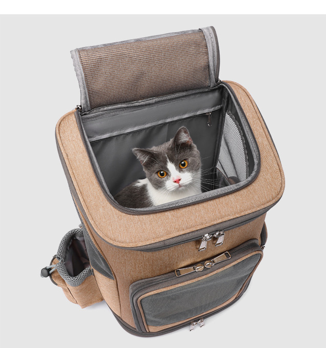 Portable Folding Trolley Pet Backpack With Universal Wheel Trolley Pet Bag