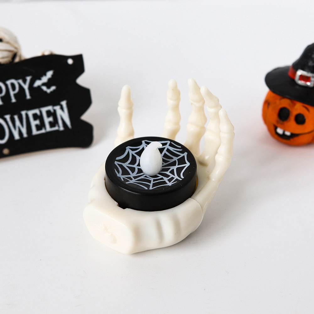 Halloween LED Palm Candle Lamp – Spooky Small Night Light for Home & Party Decoration