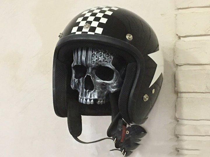 Ghost Head Skull Motorcycle Helmet Resin Hanging Decoration