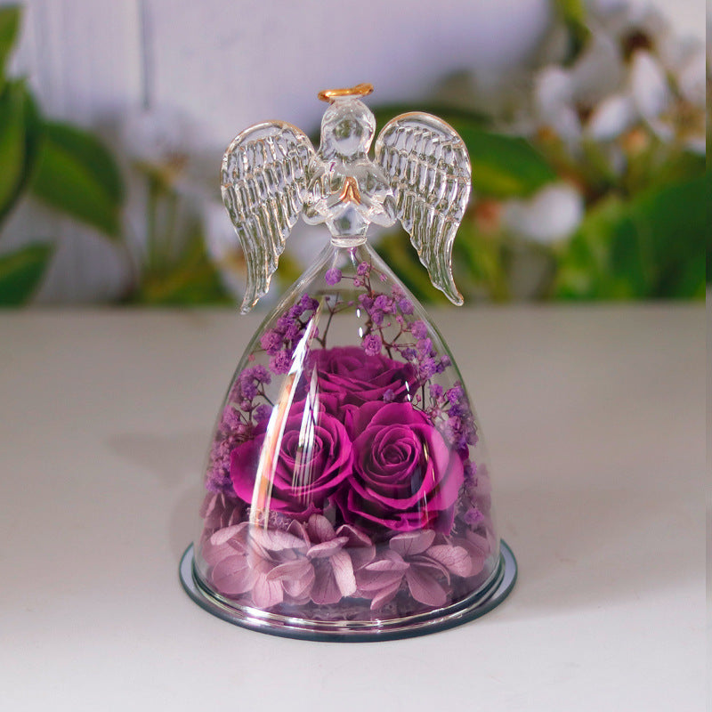 Eternal Flower Gift Box with Angel Glass Cover – A Unique and Elegant Keepsake