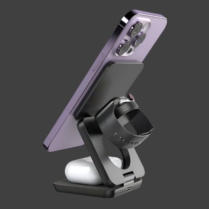 Magnetic Suction Wireless Charging And Folding Phone Holder