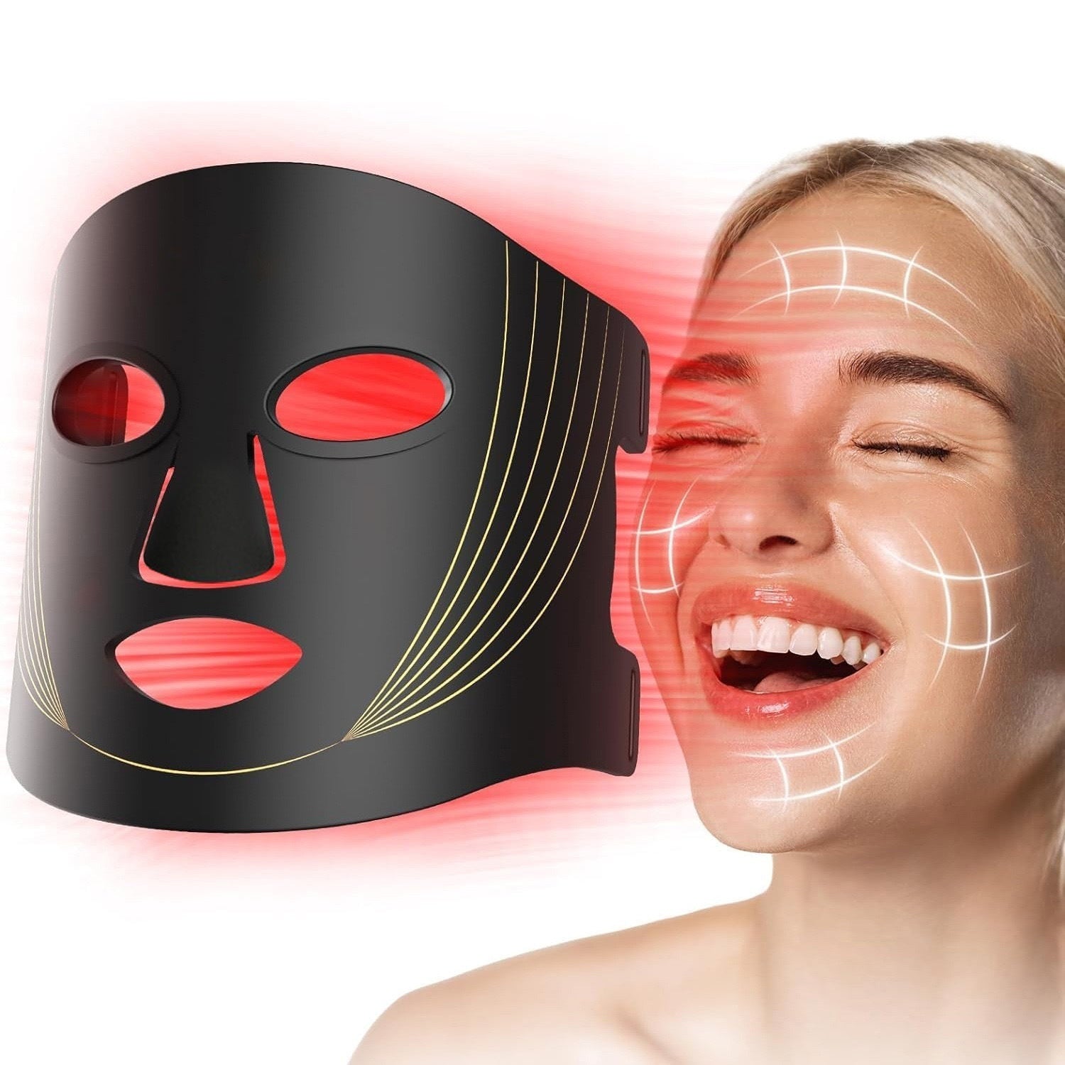 Household Silicone Red-light LED Photon Facial Beauty Mask For The Face CJ Dropship