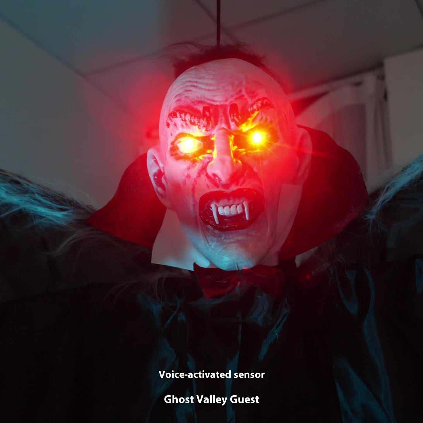 Halloween Big Bat Vampire Pendant – Motion Sensor Luminous Hanging Decoration