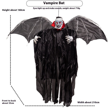 Halloween Big Bat Vampire Pendant – Motion Sensor Luminous Hanging Decoration