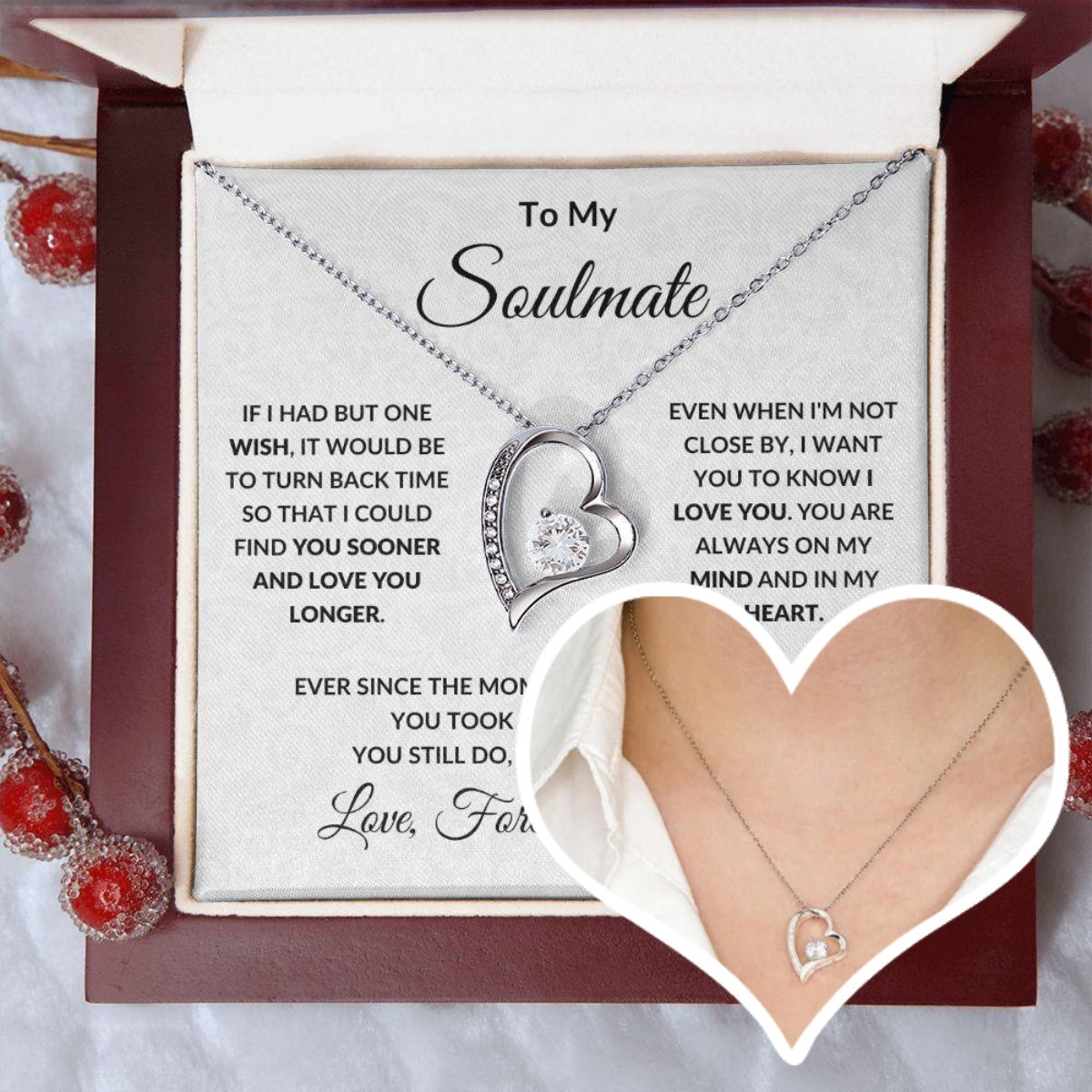 To My Soulmate Forever Love Necklace – Stainless Steel Romantic Gift - Main Product Image
