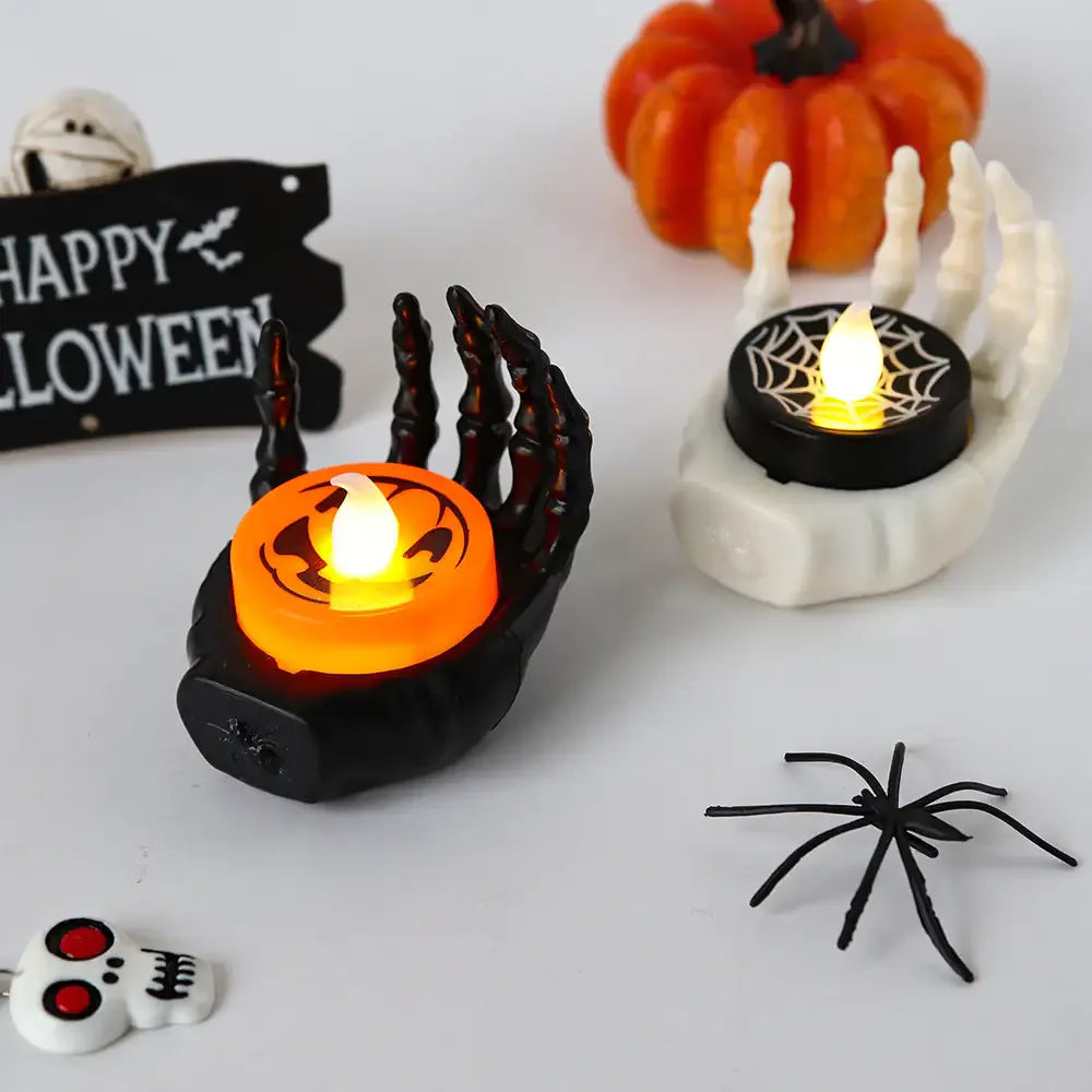 Halloween LED Palm Candle Lamp – Spooky Small Night Light for Home & Party Decoration - Wayn Shopping