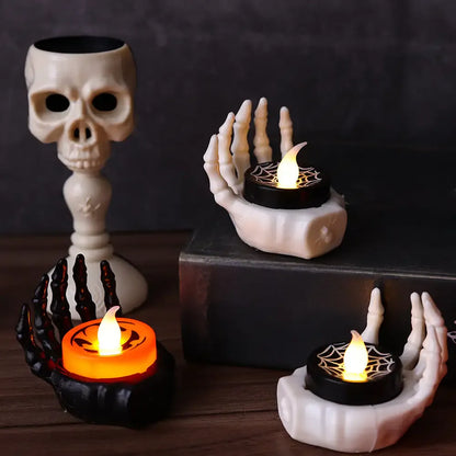 Halloween LED Palm Candle Lamp – Spooky Small Night Light for Home & Party Decoration - Wayn Shopping