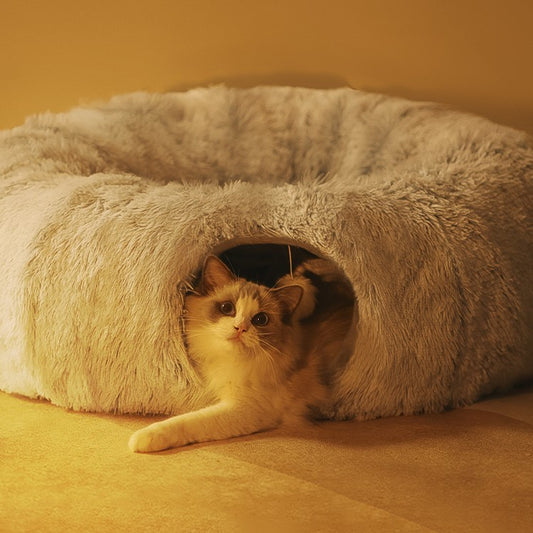 Tunnel Plush Cat Nest – The Perfect Cozy Hideaway for Your Feline Friend