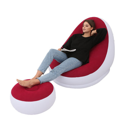 Thicker Inflatable Lazy Sofa with Band and Footstool – Ultimate Comfort Anywhere