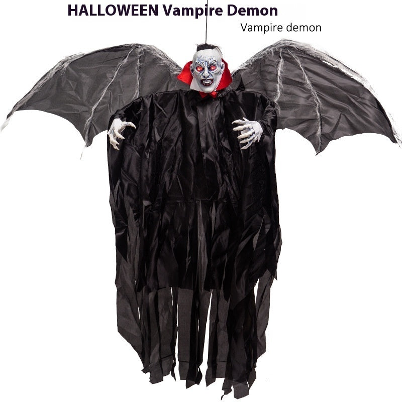 Halloween Big Bat Vampire Pendant – Motion Sensor Luminous Hanging Decoration