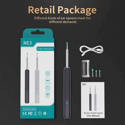 NE3 Ear Cleaning Kit with Camera and LED - Wireless Ear Wax Removal for iPhone