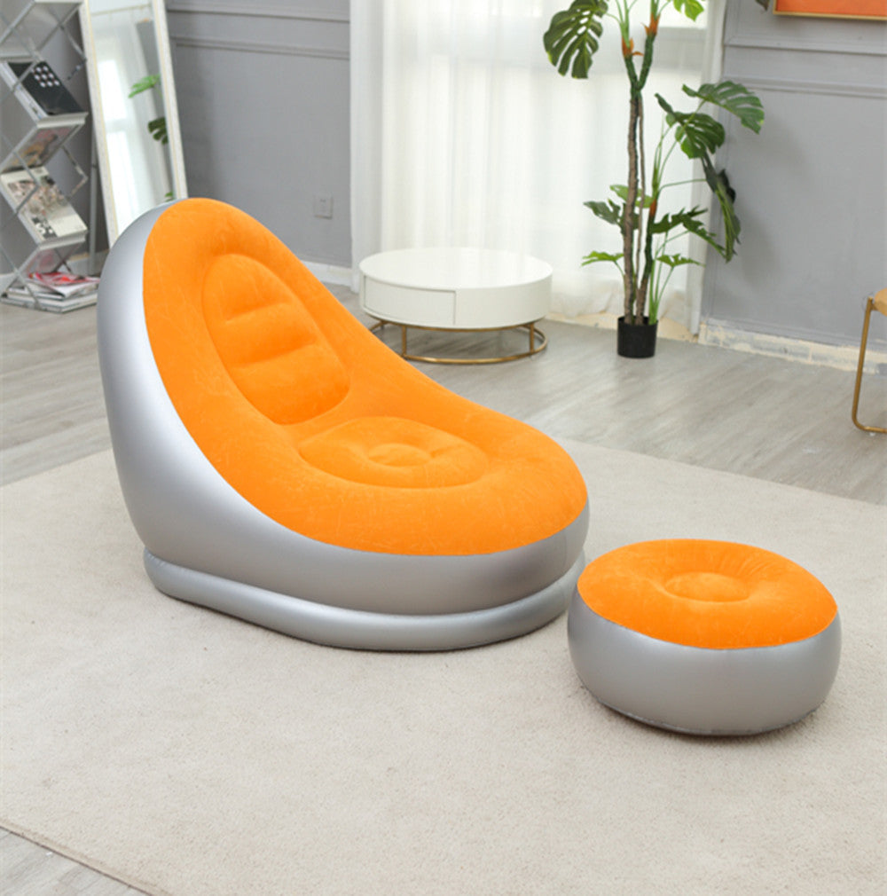 Thicker Inflatable Lazy Sofa with Band and Footstool – Ultimate Comfort Anywhere