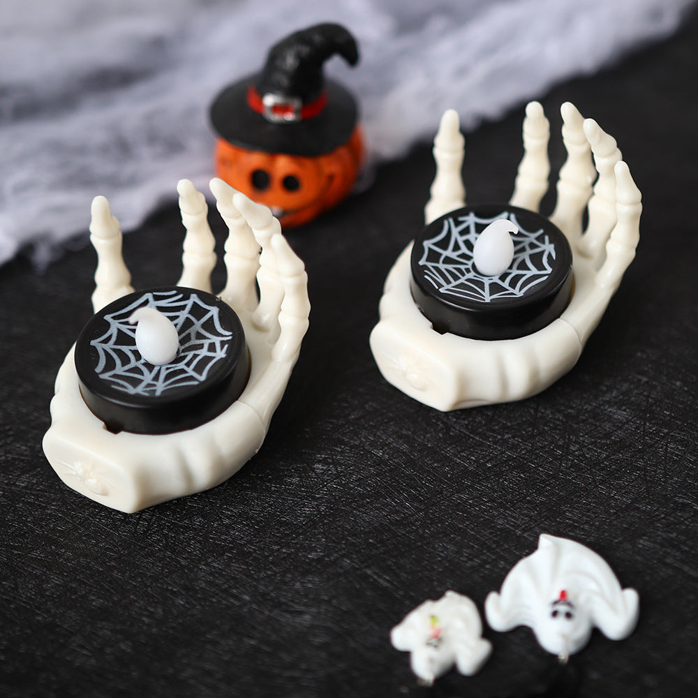 Halloween LED Palm Candle Lamp – Spooky Small Night Light for Home & Party Decoration