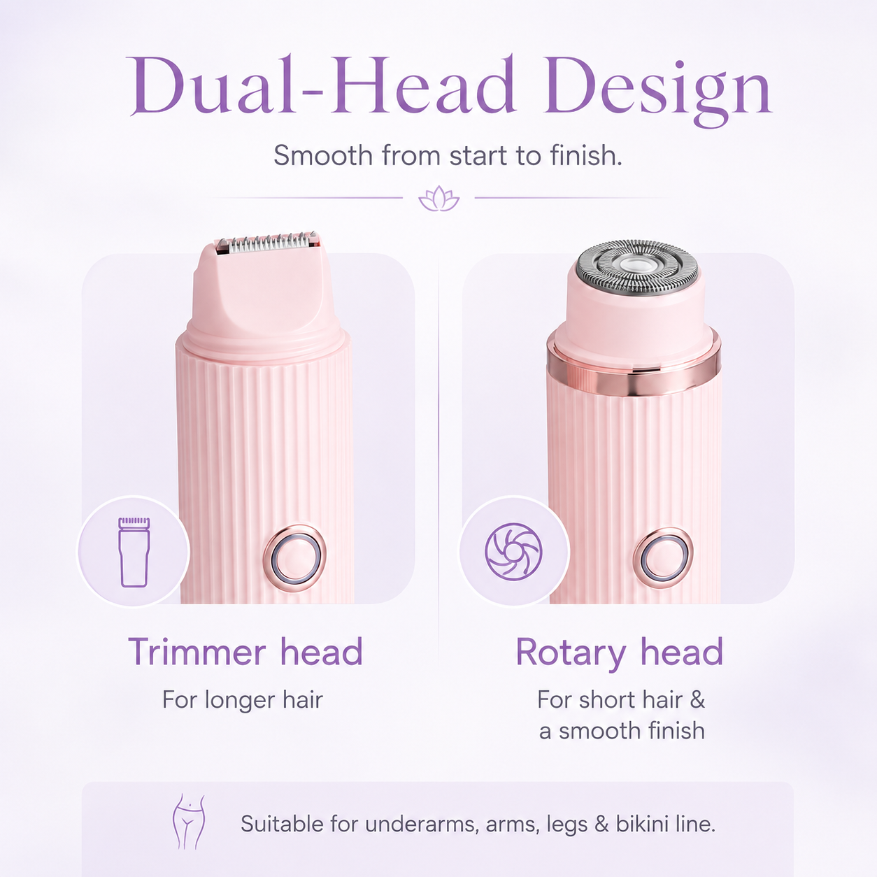 dual head electric body shaver trimmer rotary head