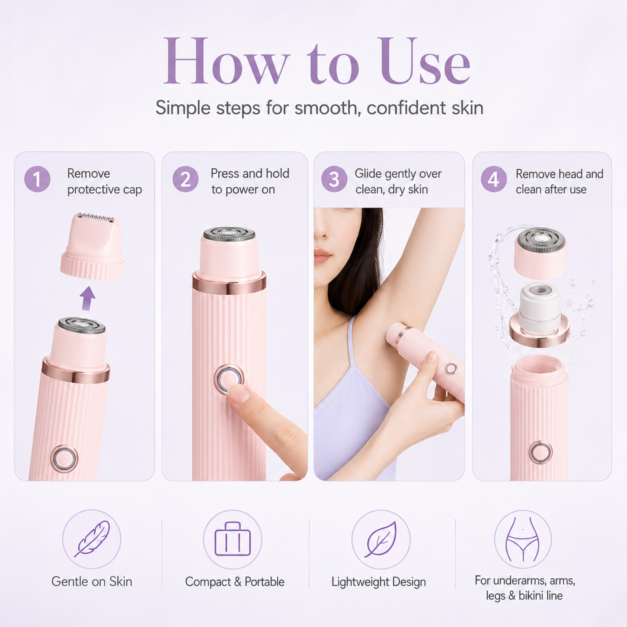 how to use double headed electric body shaver