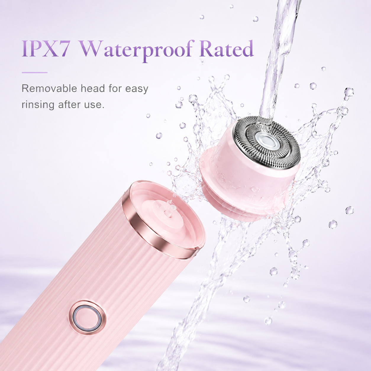 ipx7 waterproof electric body shaver rinsing head