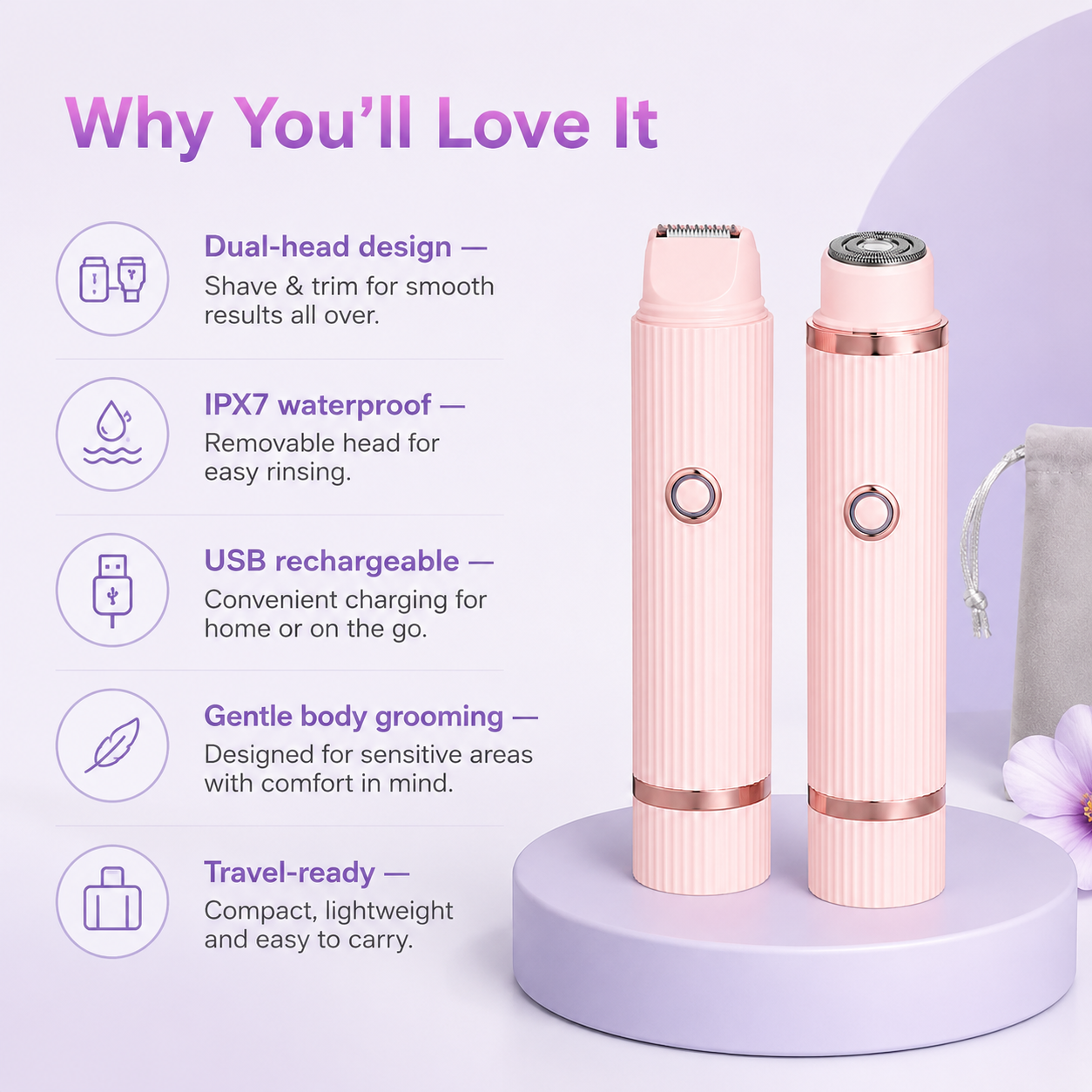 double headed electric body shaver key benefits