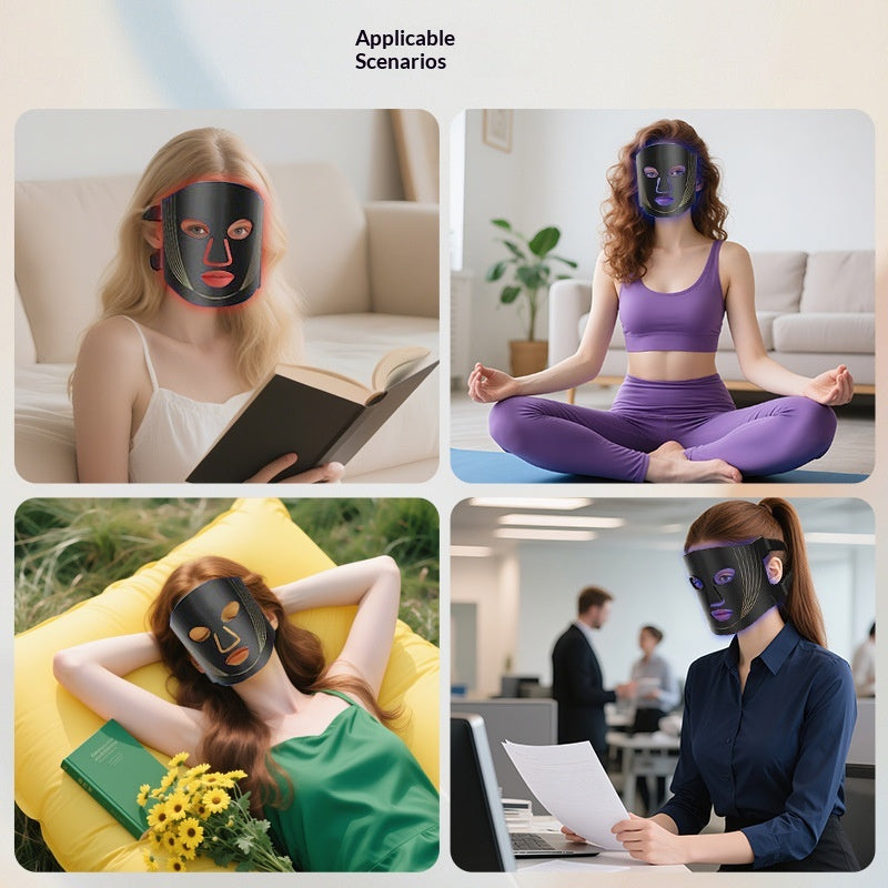 Household Silicone Red-light LED Photon Facial Beauty Mask For The Face CJ Dropship
