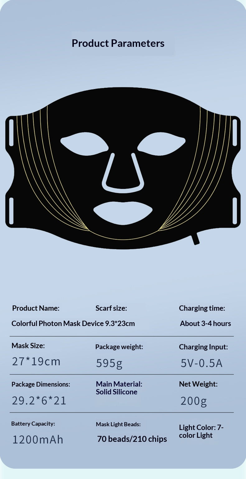 Household Silicone Red-light LED Photon Facial Beauty Mask For The Face CJ Dropship