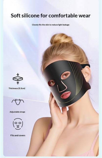 Household Silicone Red-light LED Photon Facial Beauty Mask For The Face CJ Dropship