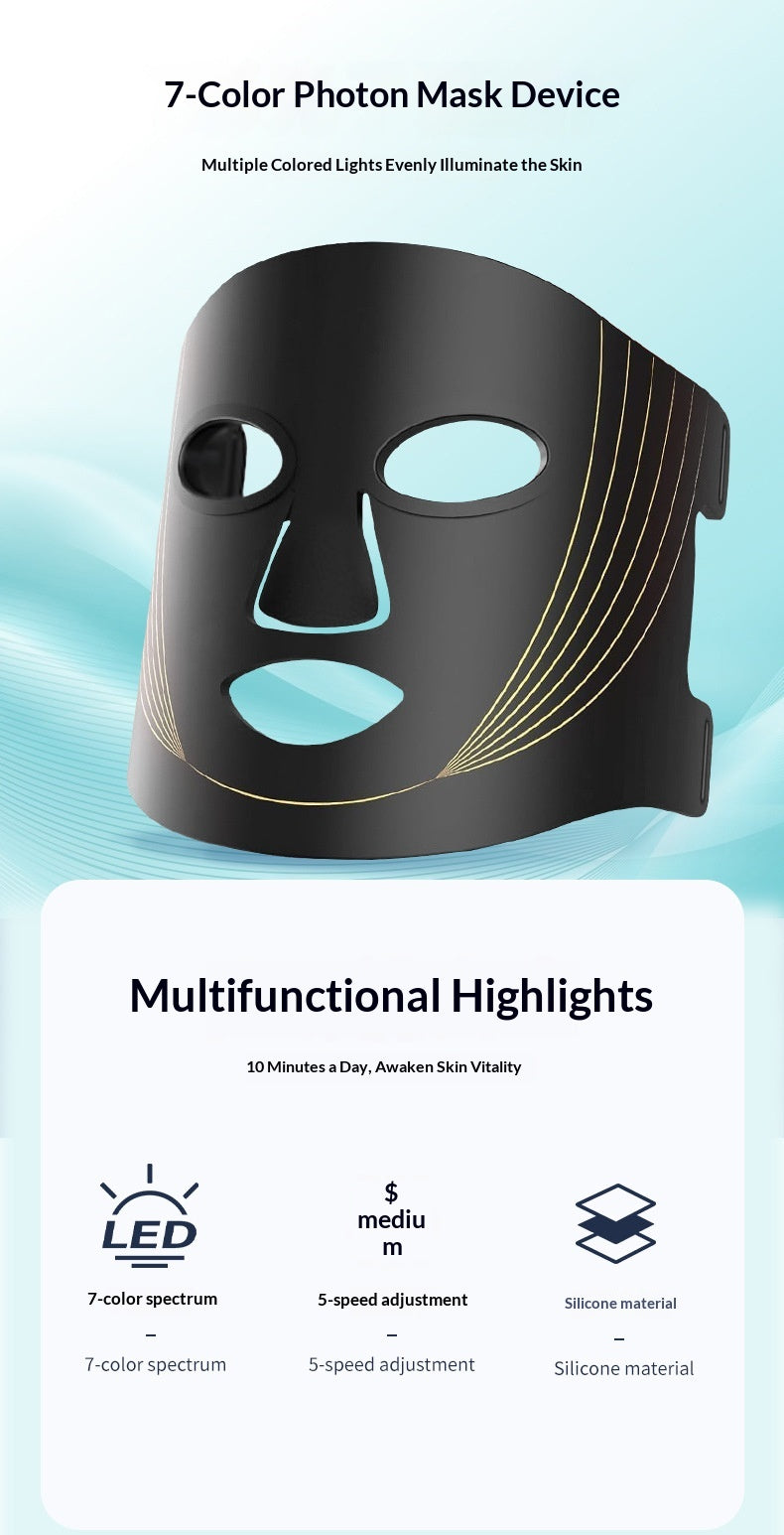 Household Silicone Red-light LED Photon Facial Beauty Mask For The Face CJ Dropship