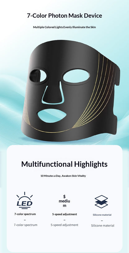 Household Silicone Red-light LED Photon Facial Beauty Mask For The Face CJ Dropship
