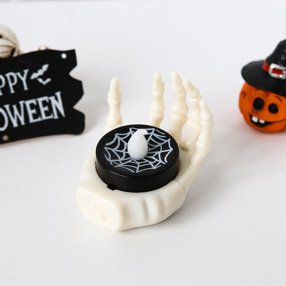 Halloween LED Palm Candle Lamp – Spooky Small Night Light for Home & Party Decoration