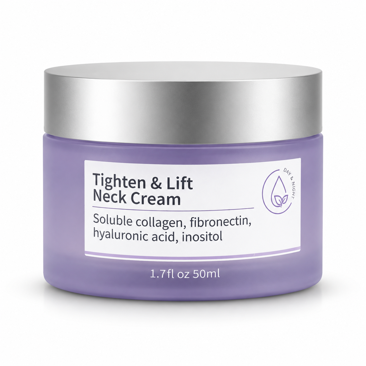 Tighten & Lift Neck Cream 50ml jar with silver lid on a clean white background