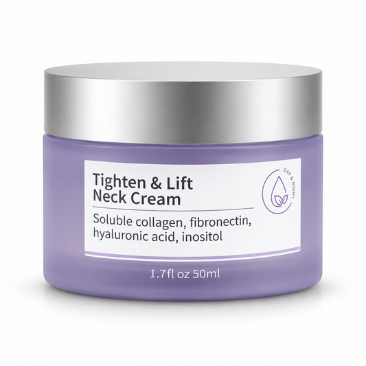Tighten & Lift Neck Cream 50ml jar with silver lid on a clean white background