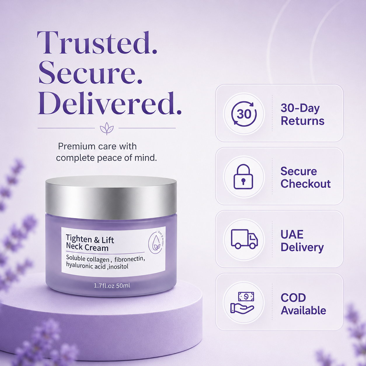 Tighten & Lift Neck Cream with 30-day returns, secure checkout, UAE delivery, and cash on delivery available